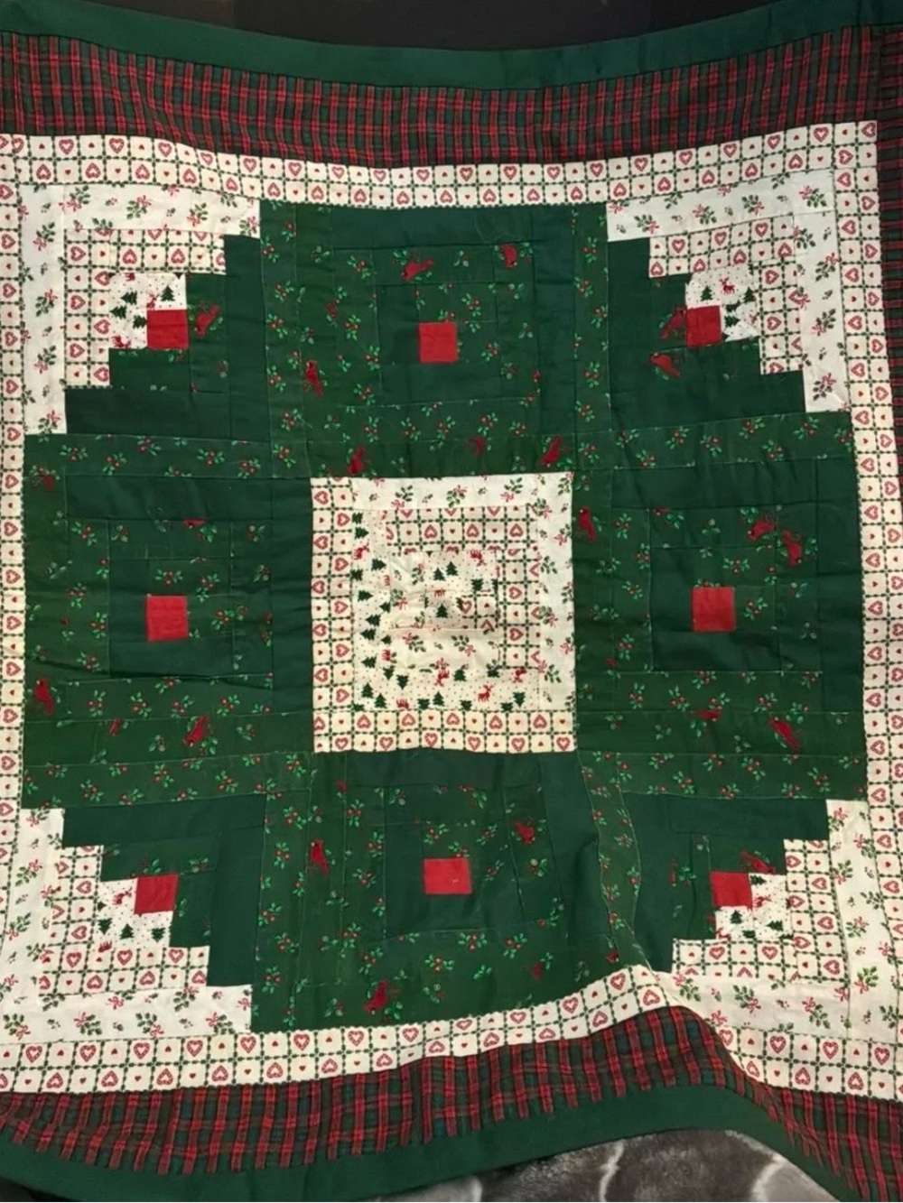 Handmade Log Cabin Wreath Wall Hanging